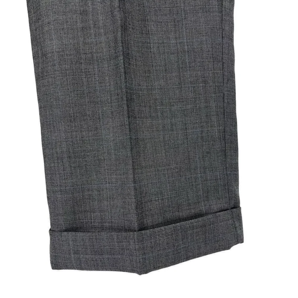 Vintage‎ 90’s Bill Blass Dress Pants Plaid Straight Leg Gray Blue 38” Waist